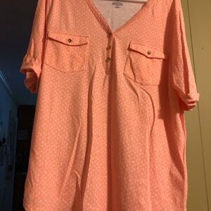 Top, pink with spots ,Croft and Barrow, never worn , it’s new… 3X SZ